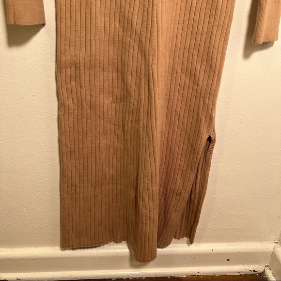 Wayf x BFF Hollie Long Sleeve Sweater Dress Camel - Picture 8 of 13